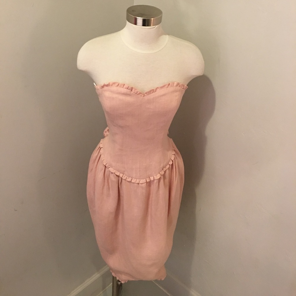 Vintage Lined SL Linen Dress