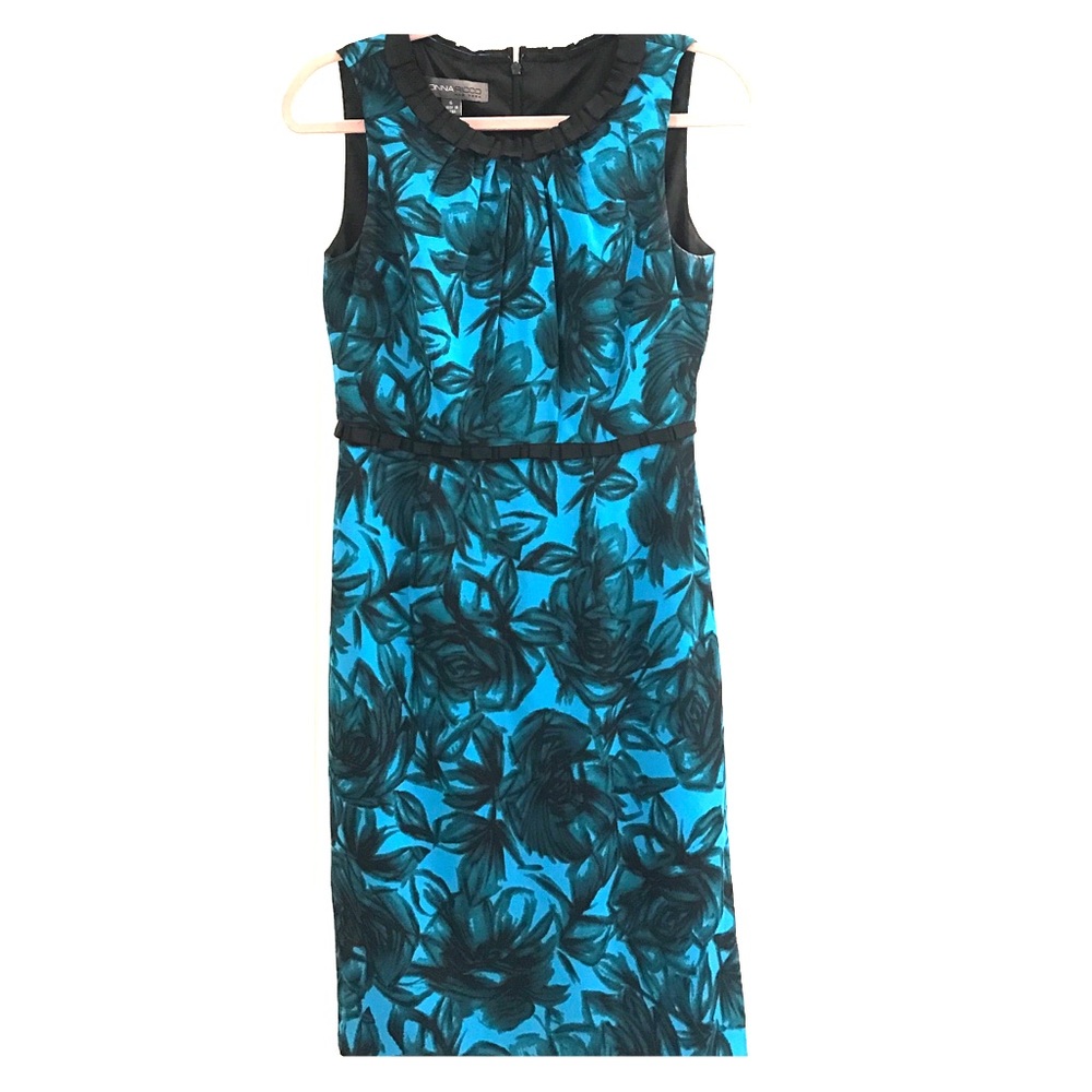 Silk Donna Ricco pencil dress day/eve exotic hues