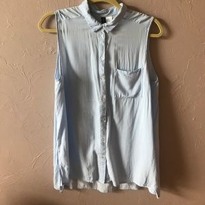 Button down a pinstripe tank top