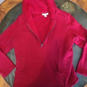 Warm red coldwater creek half zip sweatshirt!