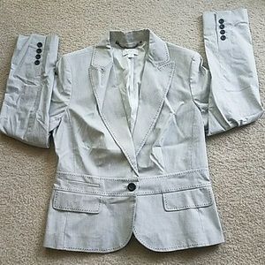 LOFT White w/ Black Pinstripes Blazer