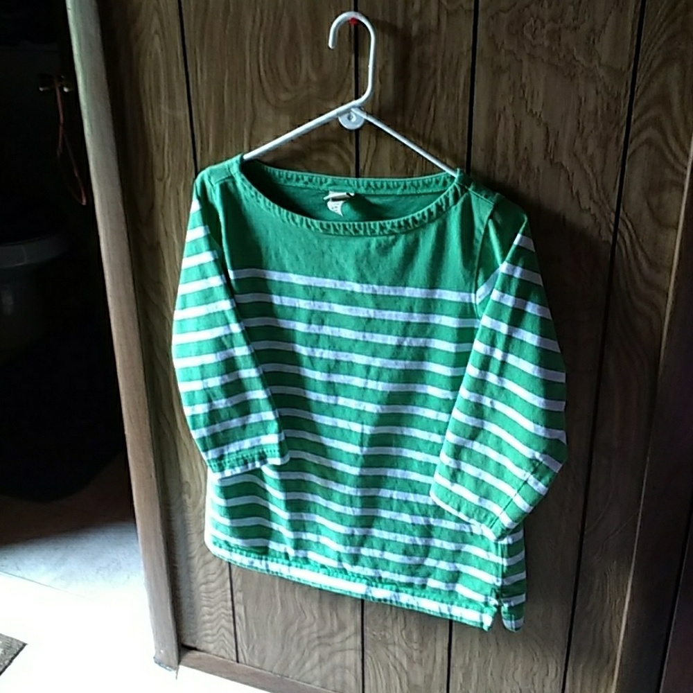 Tops, three-quarter length, green.