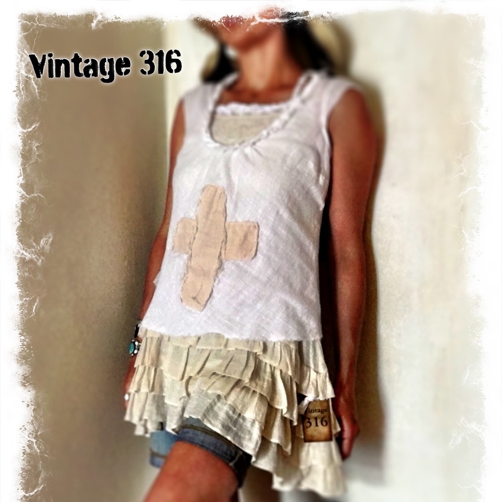 Sold ❤️ Cross Tank, Raw Edge~ - Picture 2 of 4