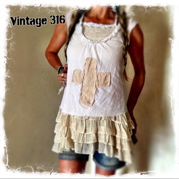 Vintage 316 Tops - Sold ❤️ Cross Tank, Raw Edge~