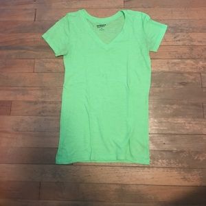 Bright Green and Yellow V-Neck