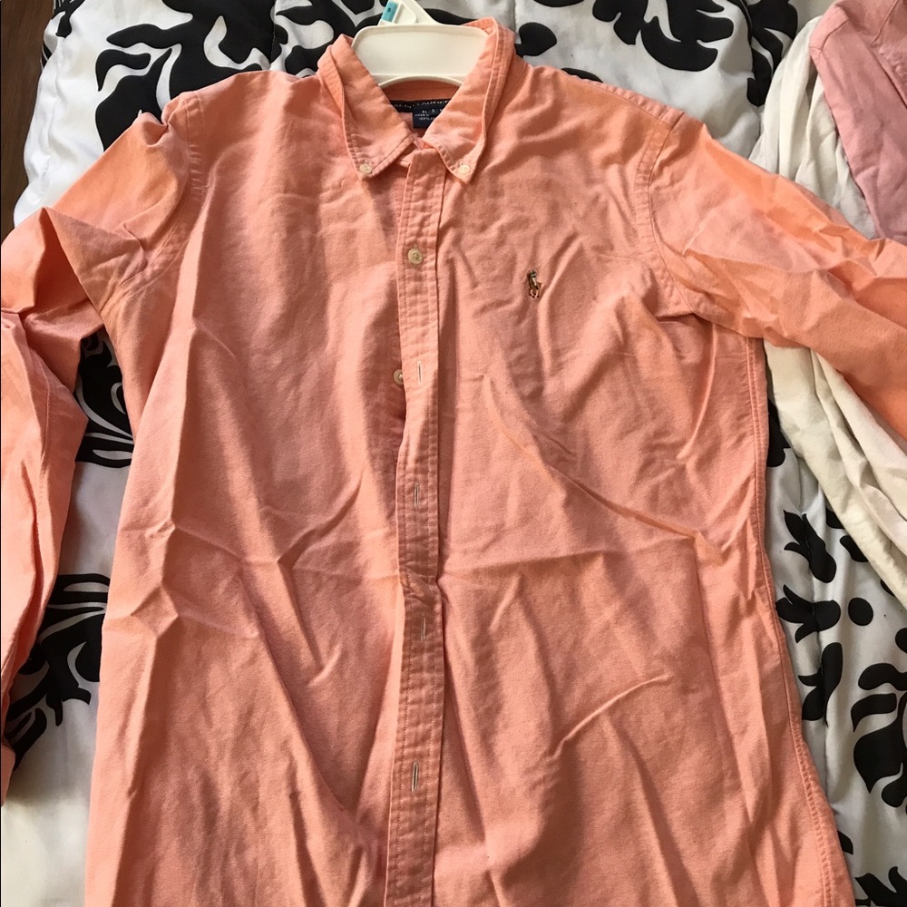 Peach Polo Oxford