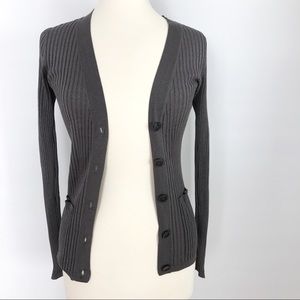 Ann Taylor Button Down Gray Cardigan