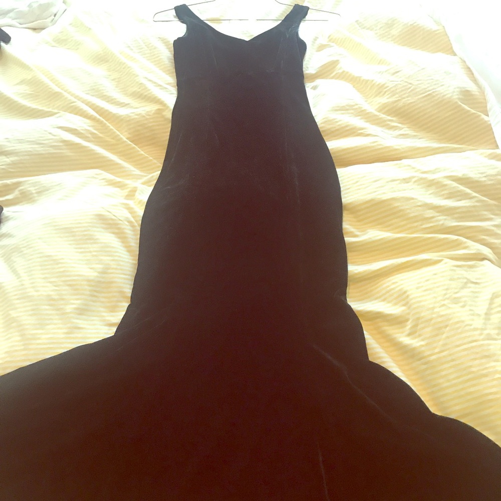 Long Black Velvet Betsey Johnson Opera Gown