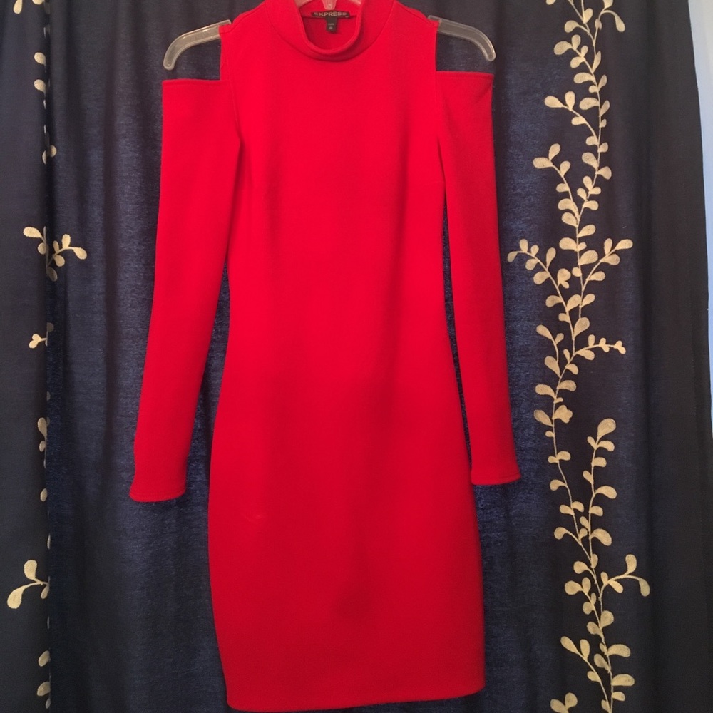 Red body-con dress