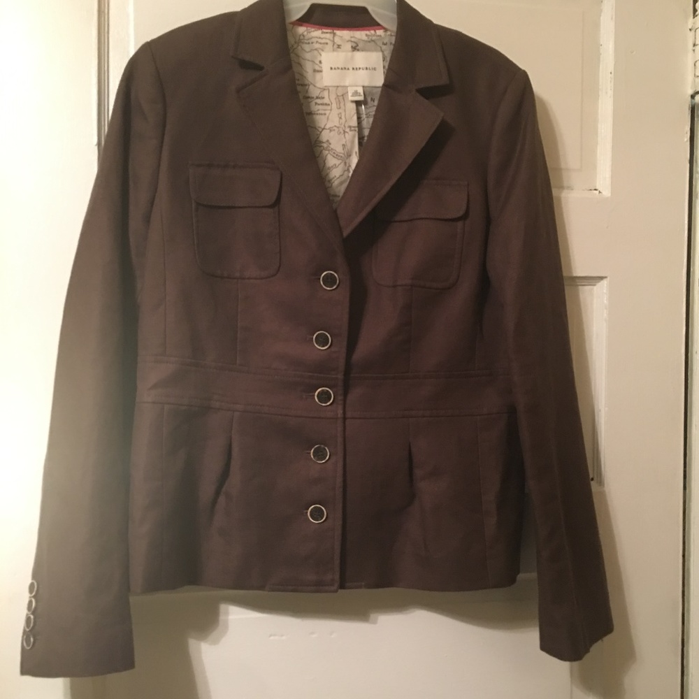 Brown Banana Republic Linen Blazer
