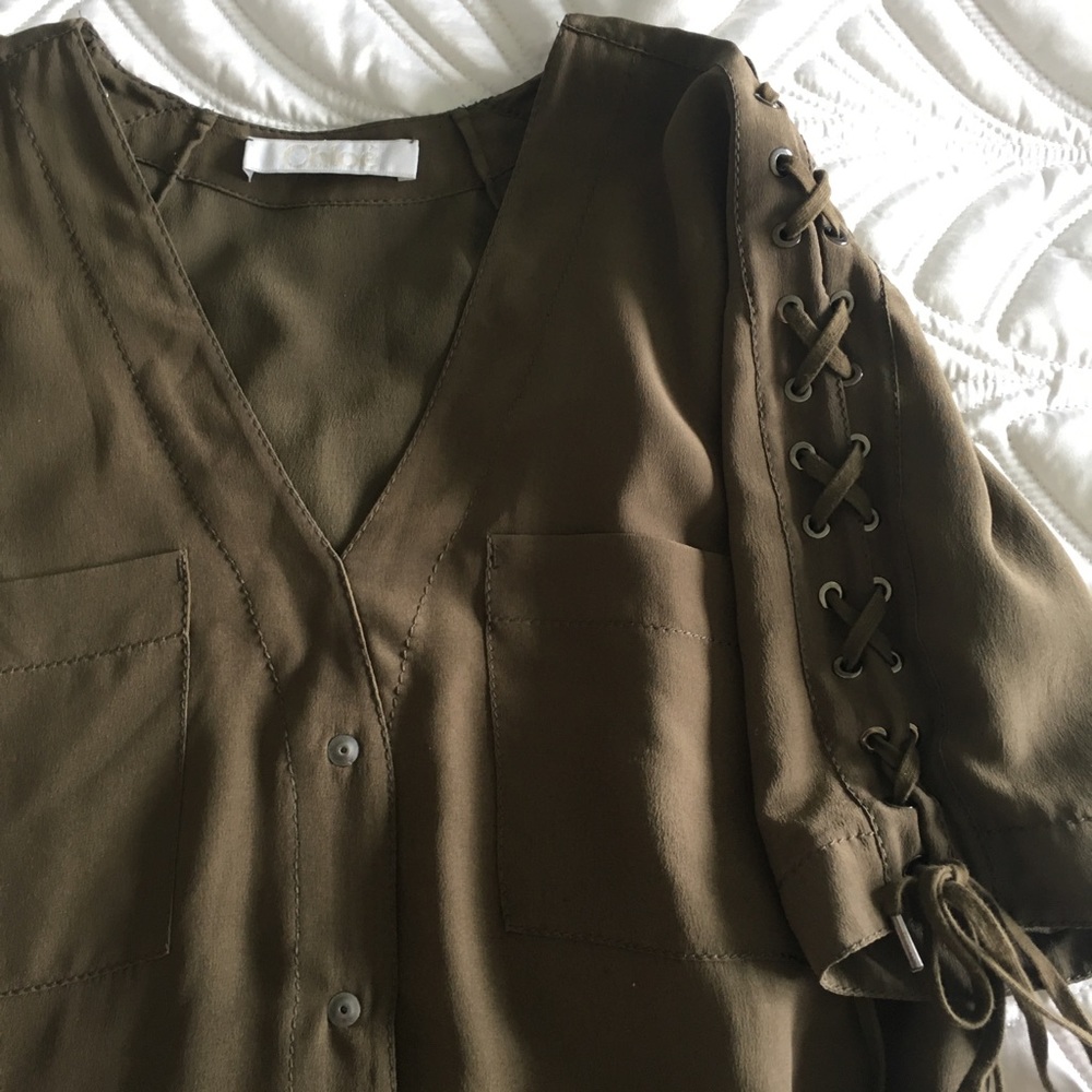 SOLD Chloé silk green dress - Picture 4 of 5