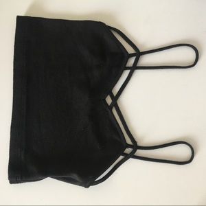 black crisscross tight bandeau