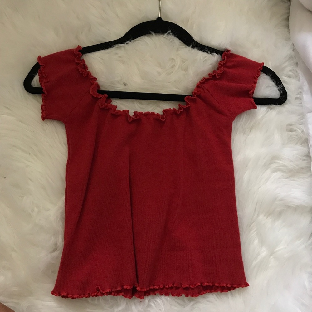 Brandy Melville red off the shoulder top