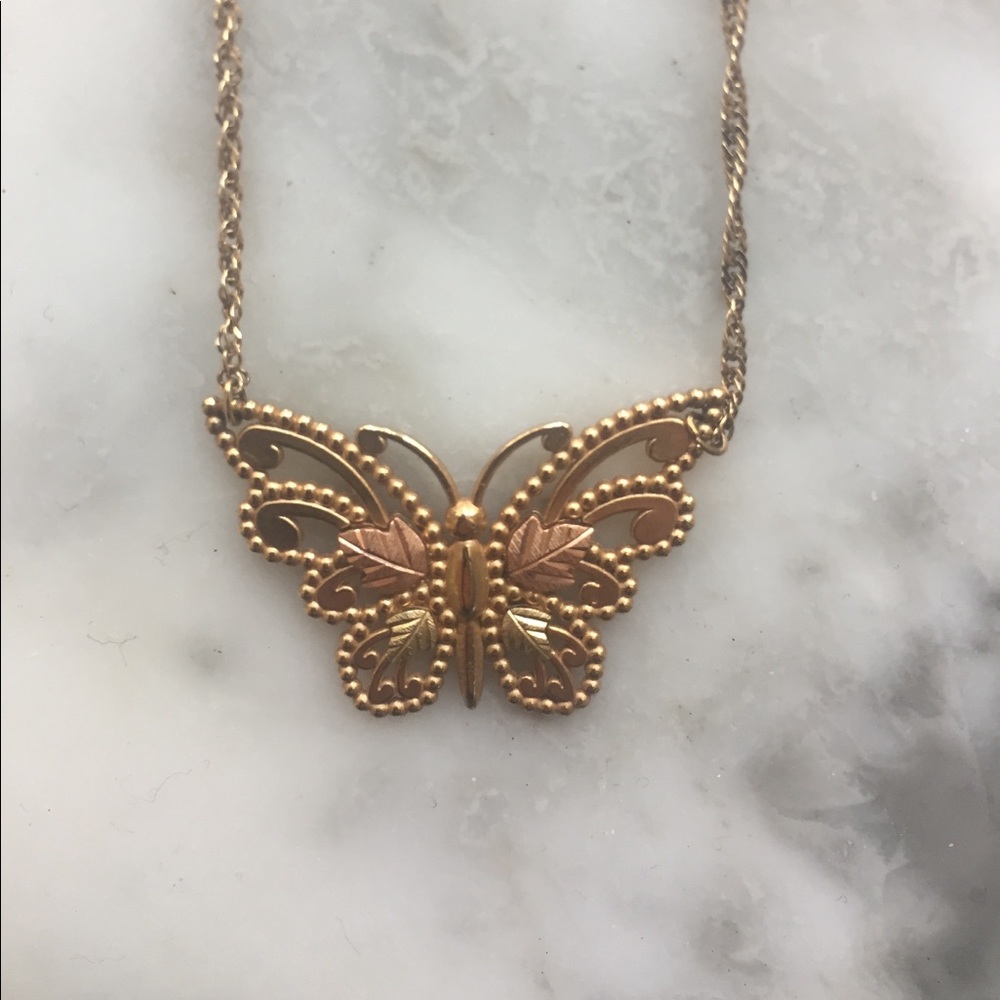 10kt Gold butterfly necklace
