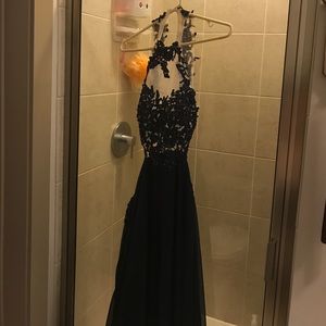 Navy Blue/Lace long Dress