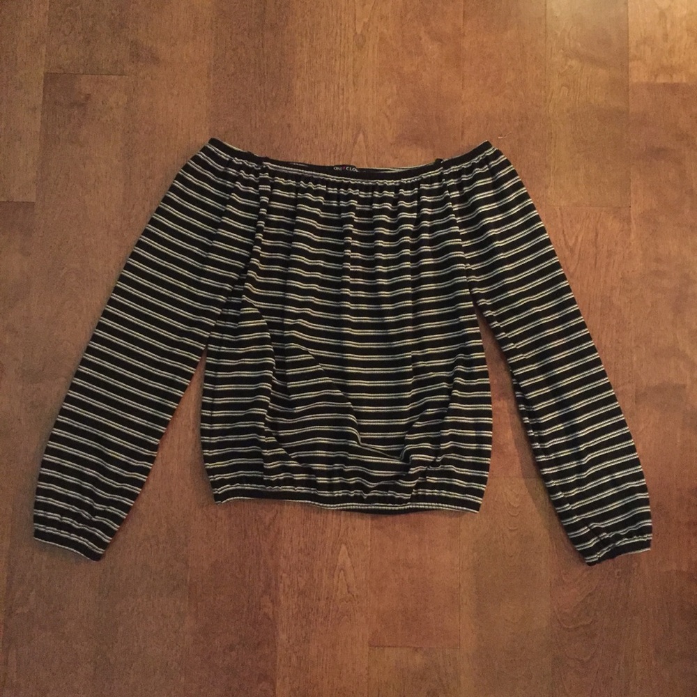 Off the shoulder striped top