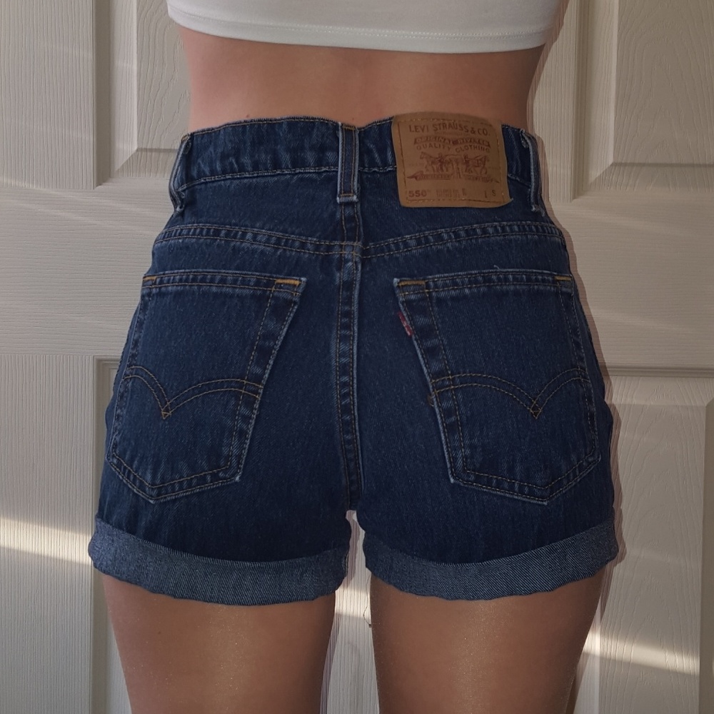 Levi's Vintage High Waist Denim Jean Shorts Cuffed