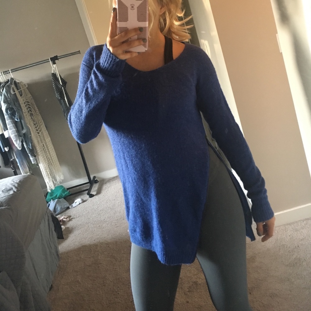 Electric Blue Sweater w Side Zipper