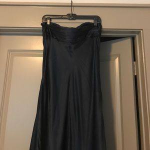 Strapless Navy Blue Long Dress