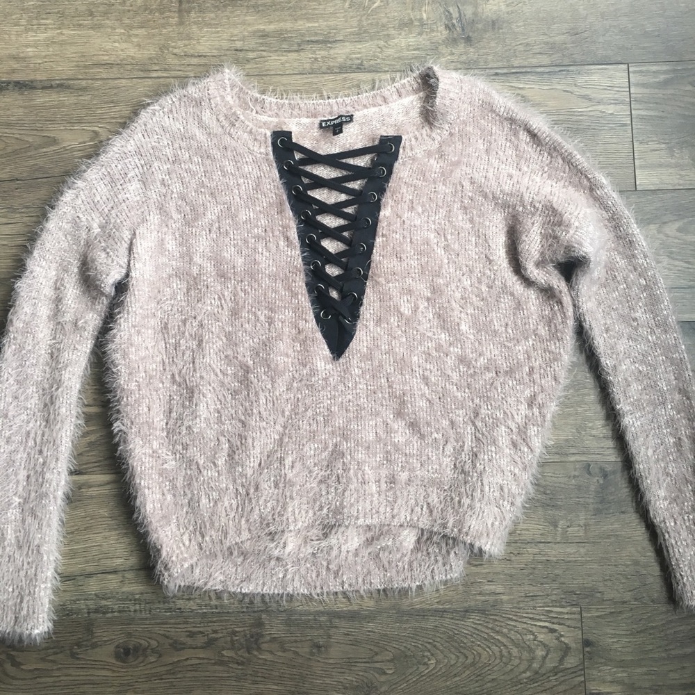 New EXPRESS lace up sweater