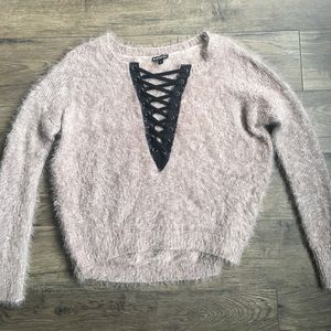 New EXPRESS lace up sweater