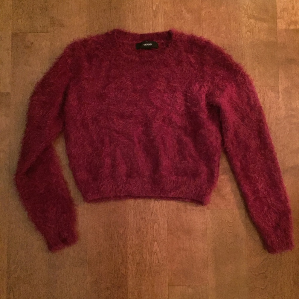 furry crop sweater
