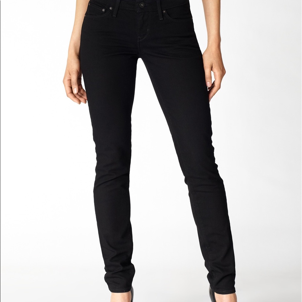 Black demi curve casual rose slim leg jeans-LEVI