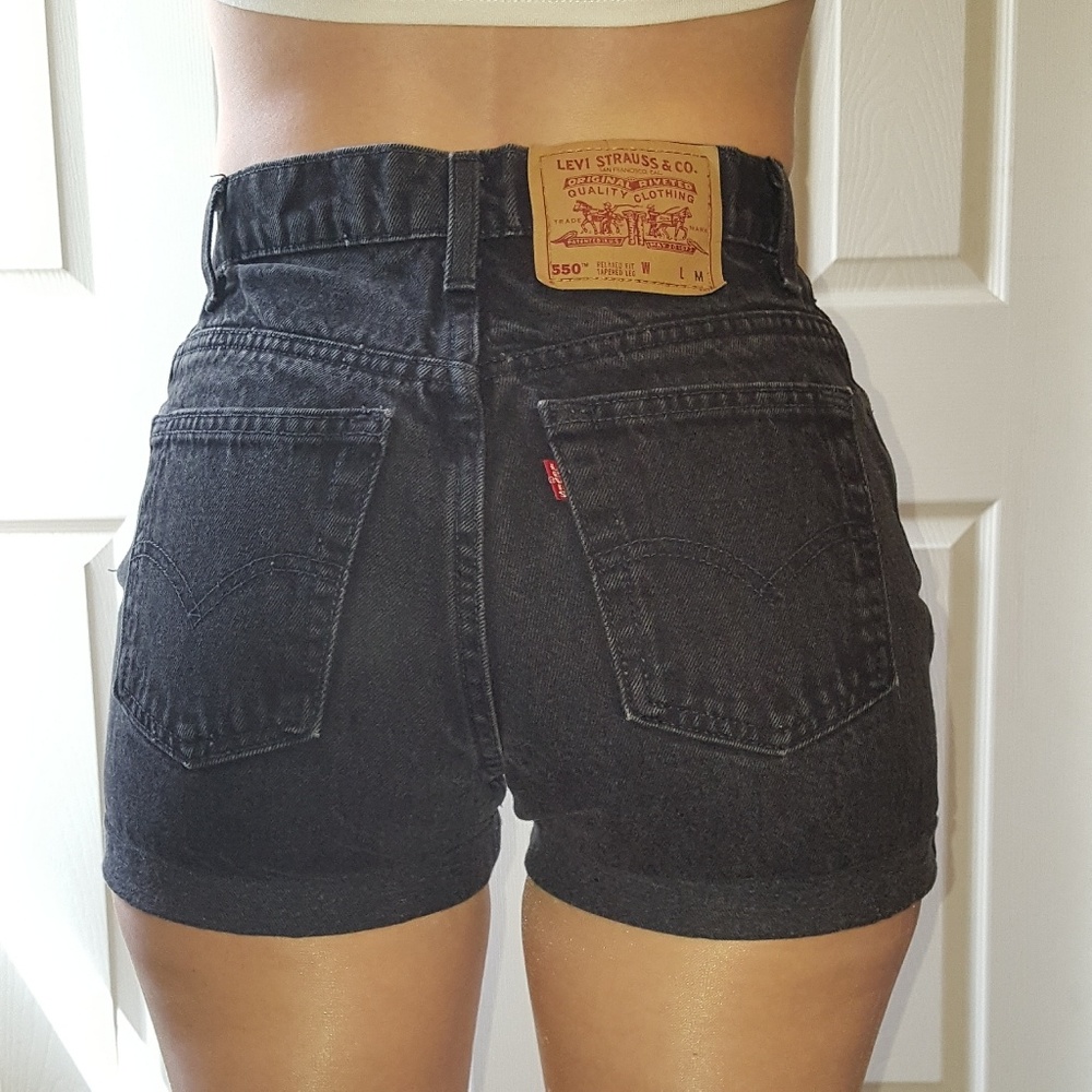 Levi's Vintage High Waist Denim Jean Shorts Cuffed