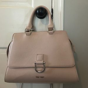 Nine West blush and silver crossbody purse