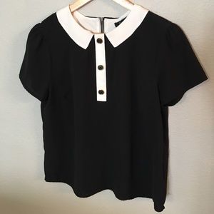 Black & White Collared Blouse