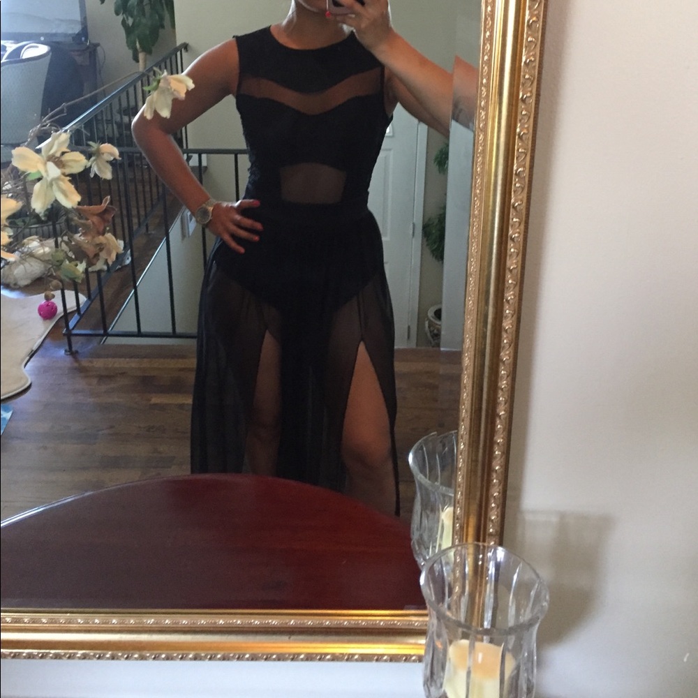 Sheer black maxi