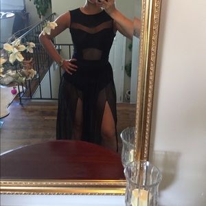 Sheer black maxi