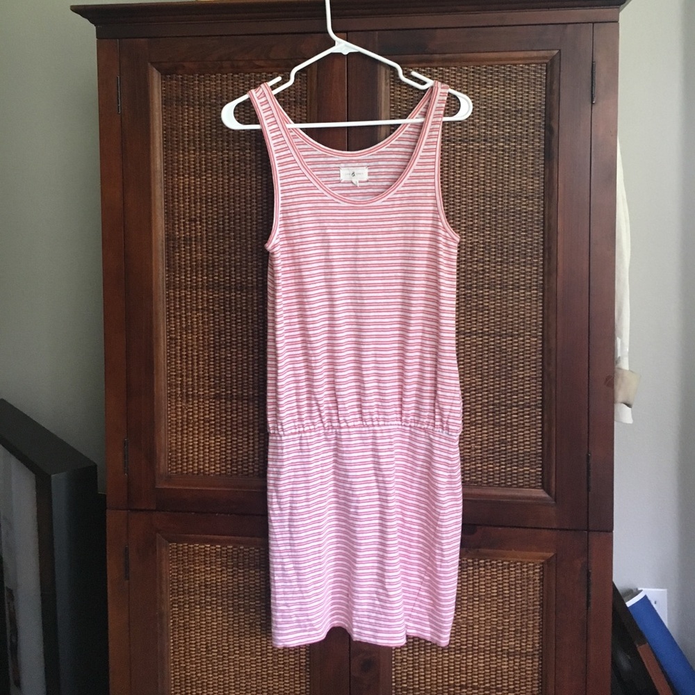 Lou & grey knit casual tank t-shirt dress striped