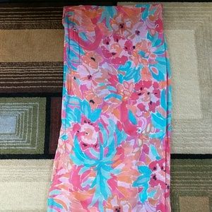 Pink, Orange, Salmon, Blue, White, and Black Scarf