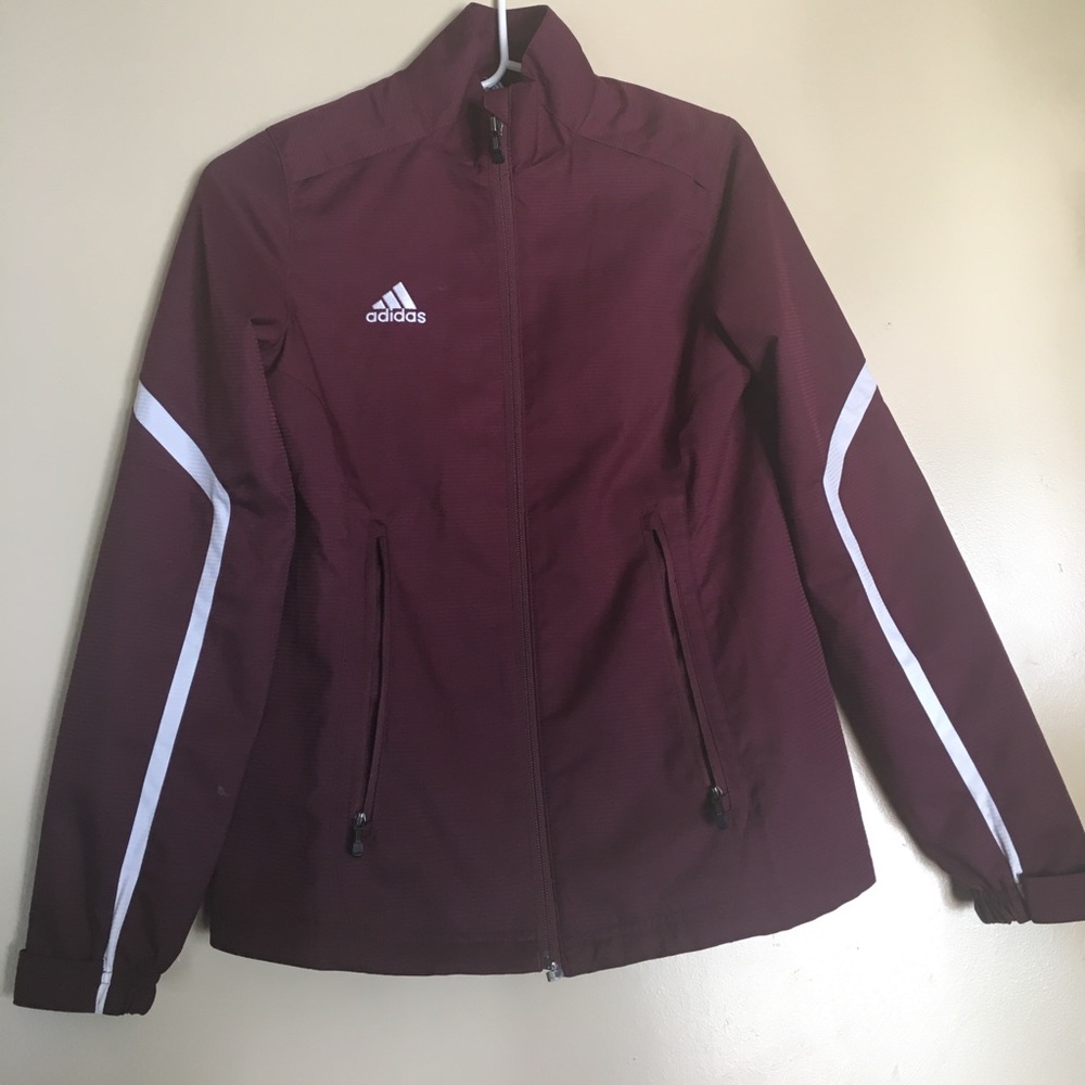 Maroon adidas jacket!