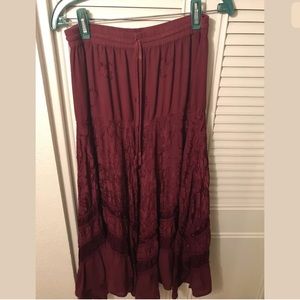 Cold water Creek Maroon Skirt