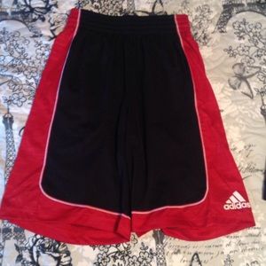 Men's Adidas Black and Red Shorts