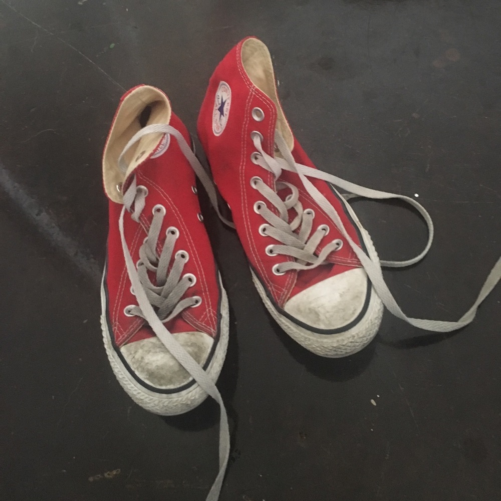 Red high top converse