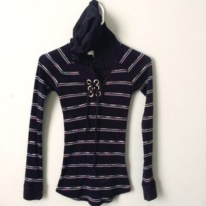 Long sleeve shirt with hoodie