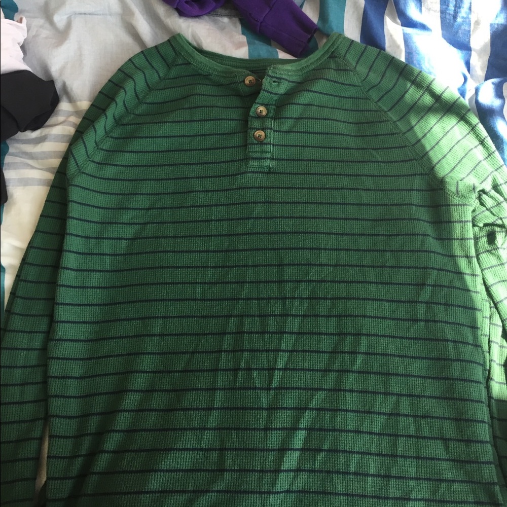 Striped green Henley