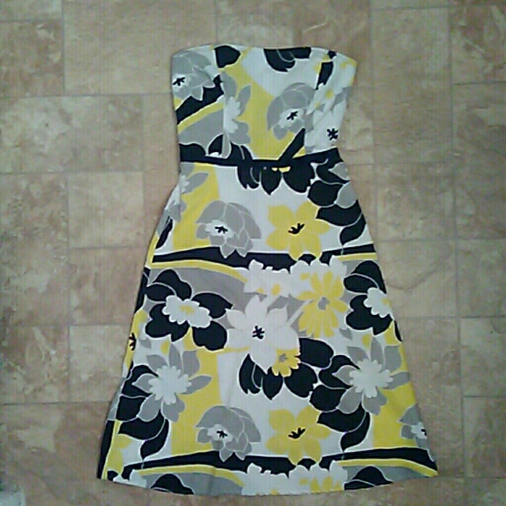 Floral Print Strapless Midi Summer Dress