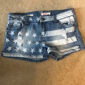 American flag jean shorts