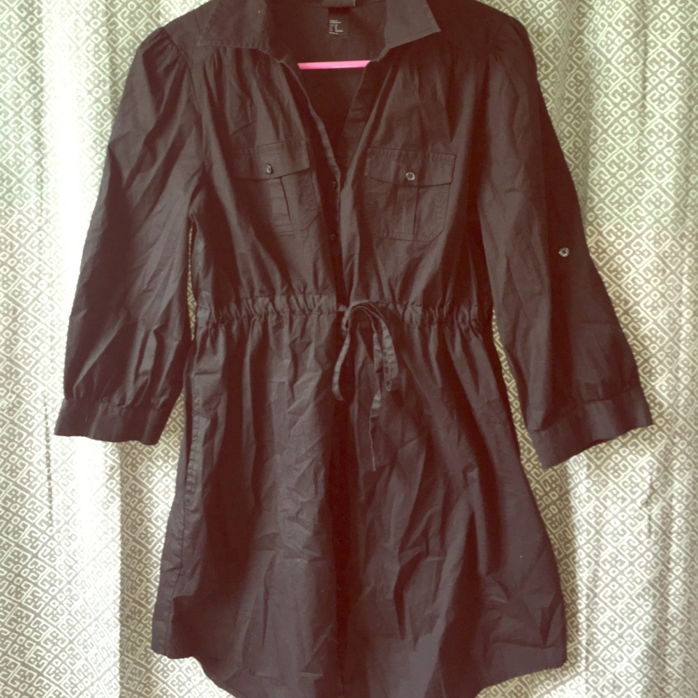 NEW Black H&M collared long sleeve