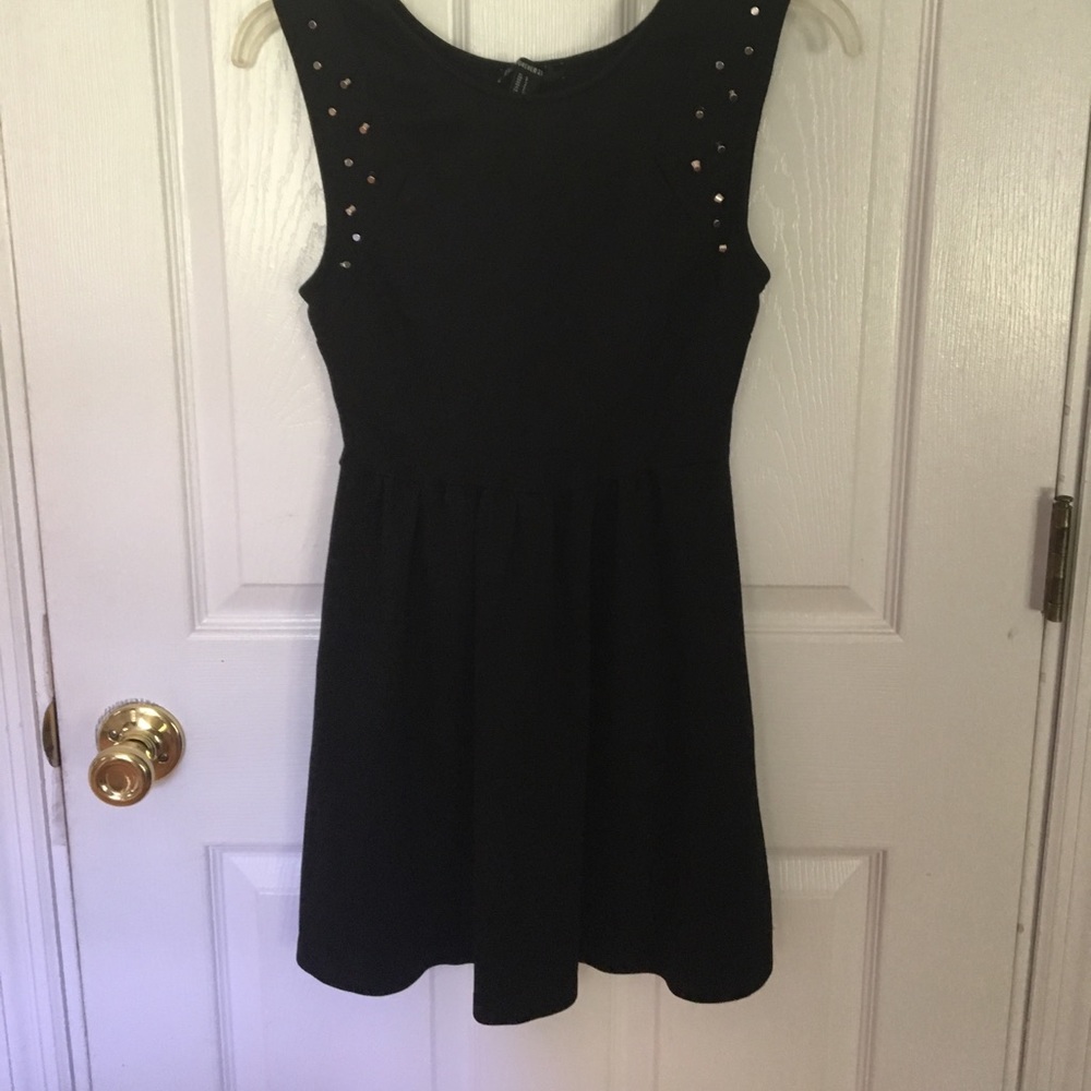 Black dress with metal gold studs