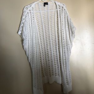 White short sleeve cardigan