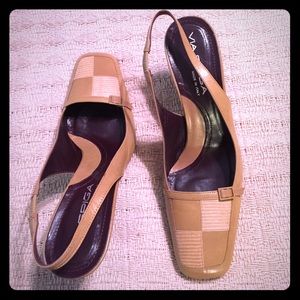 Via Spiga leather patchwork heels