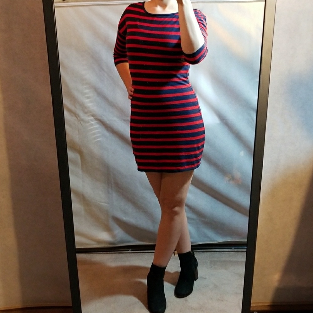 Express Navy and Red Dress