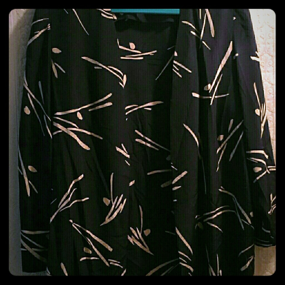 Japanese inspired print silk blouse