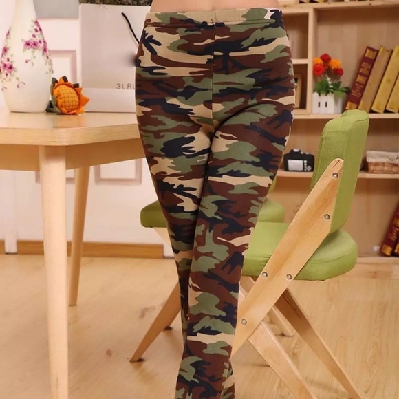 HP💥CAMOUFLAGE LEGGINGS, JEGGINGS-ARMY GREEN-NEW - Picture 3 of 8