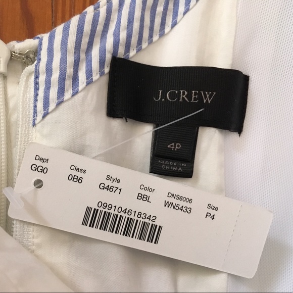 New J-Crew 4-P Seersucker off-the-shoulder dress - Picture 6 of 6